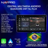 (Armazem Brasil)  Navpro Central Multimidia QUADCORE PLUS UNIVERSAL Tela 7 T3L Android NAVPRO IPS 2GB/32GB DSP Carplay + Android Auto