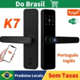 (Armazém Brasil) Fechadura Eletrônica com Impressão Digital Tuya Wifi