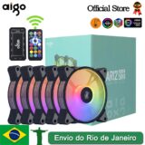 (Google Pay)  Kit 5 Fans Aigo AR12 ARGB com Controladora