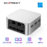 Chatreey T8 Mini PC Intel Celeron Quad Core N100 3x HDMI 2.0  2 Gigabit Ethernet Windows 11 Wifi5