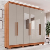 Guarda-roupa Casal com Espelho 6 Portas 2 Gavetas